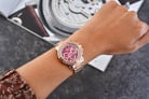 Alexandre Christie AC 9205 BF BRGREDR Ladies Red Dial Rose Gold Stainless Steel Strap-8
