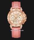 Alexandre Christie Multifunction AC 9205 BF LRGLNPN Ladies Rose Gold Dial Blush Pink Leather Strap-0