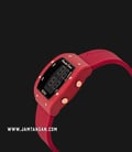 Alexandre Christie Digi AC 9360 LH RRGBARE Ladies Black Digital Dial Red Rubber Strap-1