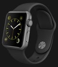 Apple Watch 38mm Space Gray Aluminum Case with Black Sport Band - MJ2X2ZP/A-1