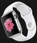 Apple Watch 38mm Stainless Steel Case with White Sport Band - MJ302ZP/A-1