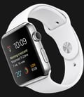 Apple Watch 42mm Stainless Steel Case with White Sport Band - MJ3V2ZP/A-1