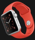 Apple Watch 38mm Silver Aluminum Case with Orange Sport Band - MLCF2ZP/A-1