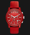 Armani Exchange AX1328 Chronograph Red Dial Red Silicone Strap-0