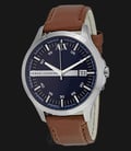 Armani Exchange AX2133 Navy Dial Brown Leather Strap-0