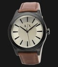Armani Exchange AX2329 NIco Beige Dial Brown Leather Strap-0