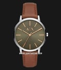 Armani Exchange AX2708 Men Olive Green Dial Brown Leather Strap-0