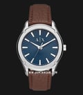 Armani Exchange AX2804 Men Blue Textured Sunray Dial Brown Leather Strap-0