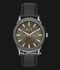 Armani Exchange AX2806 Men Olive Green Textured Sunray Dial Black Leather Strap-0