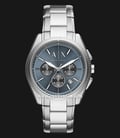 Armani Exchange AX2850 Chronograph Men Blue Dial Silver Stainless Steel Strap-0