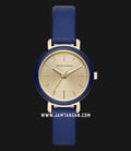 Armani Exchange AX5700 Gold Dial Blue Leather Strap-0