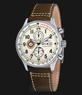 AVI-8 Man Hawker Hurricane Watch Cream Dial Brown Leather Strap AV-4011-04-0