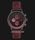 AVI-8 Hawker Hurricane AV-4011-0S Classic Chronograph Blood Red Dial Red Leather Strap-0