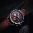 AVI-8 Hawker Hurricane AV-4011-0S Classic Chronograph Blood Red Dial Red Leather Strap-7