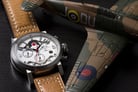 AVI-8 Man Hawker Hurricane Watch White Dial Tan Leather Strap AV-4041-01-6
