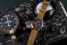 AVI-8 Man Hawker Hurricane Watch Camouflage Dial Green Leather Strap AV-4041-06-4