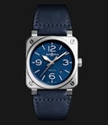 Bell & Ross BR 03-92 BR0392-BLU-ST/SCA Automatic Blue Sunray Dial Canvas Leather Strap-0