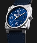 Bell & Ross BR 03-92 BR0392-BLU-ST/SCA Automatic Blue Sunray Dial Canvas Leather Strap-1