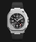 Bell & Ross BR 05 GMT BR05G-BL-ST/SRB Automatic Black Sunray Dial Black Rubber Strap-0