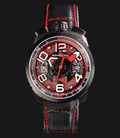 Bomberg Bolt-68 Black&Red Auto Chronograph BS47CHAPBA.041-1.3 Dual Color Dial Black Leather Strap-0