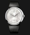 Calvin Klein K0H21120 Trust Silver Dial Black Leather Strap Watch-0
