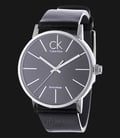 Calvin Klein K7621107 Post Minimal Black Dial Black Leather Strap Watch-0