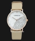 Carrington CT-2008-03 White Mother of Pearl Motif Dial Sand Leather Strap-0