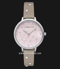 Carrington Catherine CT-2012-01 Pink Mother of Pearl with Pattern Dial Ivory Satin Strap-0