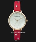 Carrington Catherine CT-2012-05 White Mother of Pearl with Pattern Dial Red Satin Strap-0