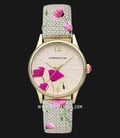 Carrington Cordelia CT-2018-05 Biege with Floral Printed Dial Gray Leather Strap-0