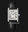 Cartier Tank Must WSTA0059 SolarBeat Silver Dial Black Leather Strap-0