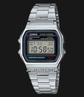 Casio General A158WA-1DF Digital Dial Stainless Steel Band-0