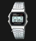 Casio General A159W-N1DF Retro Digital Dial Stainless Steel Band-0