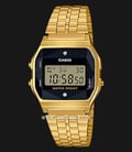 Casio General A159WGED-1DF Digital Dial Gold Stainless Steel Band-0