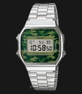 Casio General A168WEC-3DF Retro Digital Dial Stainless Steel Band-0