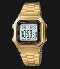 Casio General A178WGA-1ADF Retro Digital Dial Gold Tone Stainless Steel Band-0