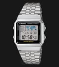 Casio General A500WA-1DF World Time Digital Dial Stainless Steel Band-0