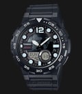 Casio General AEQ-100W-1AVDF 10 Year Battery Water Resistance 100M Black Resin Band-0