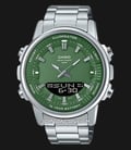 Casio General AMW-880D-3AVDF Digital Analog Green Dial Stainless Steel Band-0