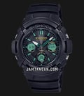Casio G-Shock AWG-M100RC-1AJF Teal And Brown Series Tough Solar Digital Analog Dial Black Resin Band-0