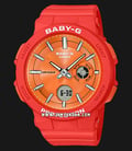 Casio Baby-G Neon illuminator BGA-255-4ADR Ladies Digital Analog Watch Orange Resin Band-0