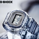 Casio G-Shock DW-5600SKE-7DR Square Black White Skeleton Digital Dial Clear Resin Band-3