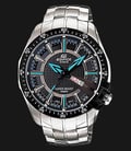 Casio Edifice EF-130D-1A2VUDF Black Pattern Dial Stainless Steel Strap-0