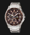 Casio Edifice EF-334D-5AVUDF Men Analog Brown Dial Stainless Steel Strap-0