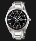 Casio Edifice EF-338D-1AVDF Black Dial Stainless Steel Watch-0