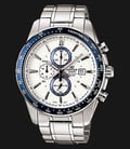Casio Edifice Chronograph EF-547D-7A2VUDF Water Resistant 100M White Dial Blue Bezel Stainless Steel-0