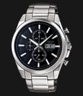 Casio Edifice CHRONOGRAPH EFB-500D-1AVDF Black Dial Stainless Steel Watch-0