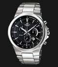 Casio Edifice EFR-500D-1AVUDF Black Dial Stainless Steel Strep Watch-0