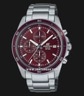 Casio Edifice EFR-526D-5CVUDF Chronograph Men Red Dial Stainless Steel Band-0