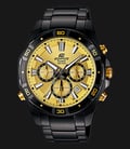 Casio Edifice EFR-534BK-9AVDF Chronograph Gold Dial Black Stainless Steel Strap-0